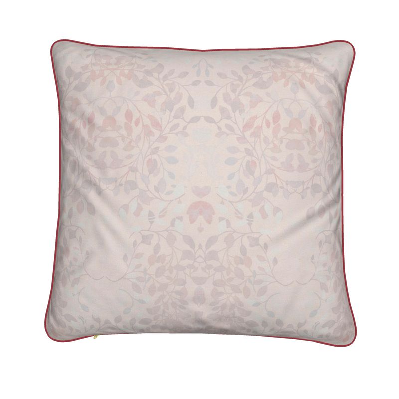 Endangered Eden Floral Butterfly Cushion Cover With Pink Piping - Lydia Hill Designs