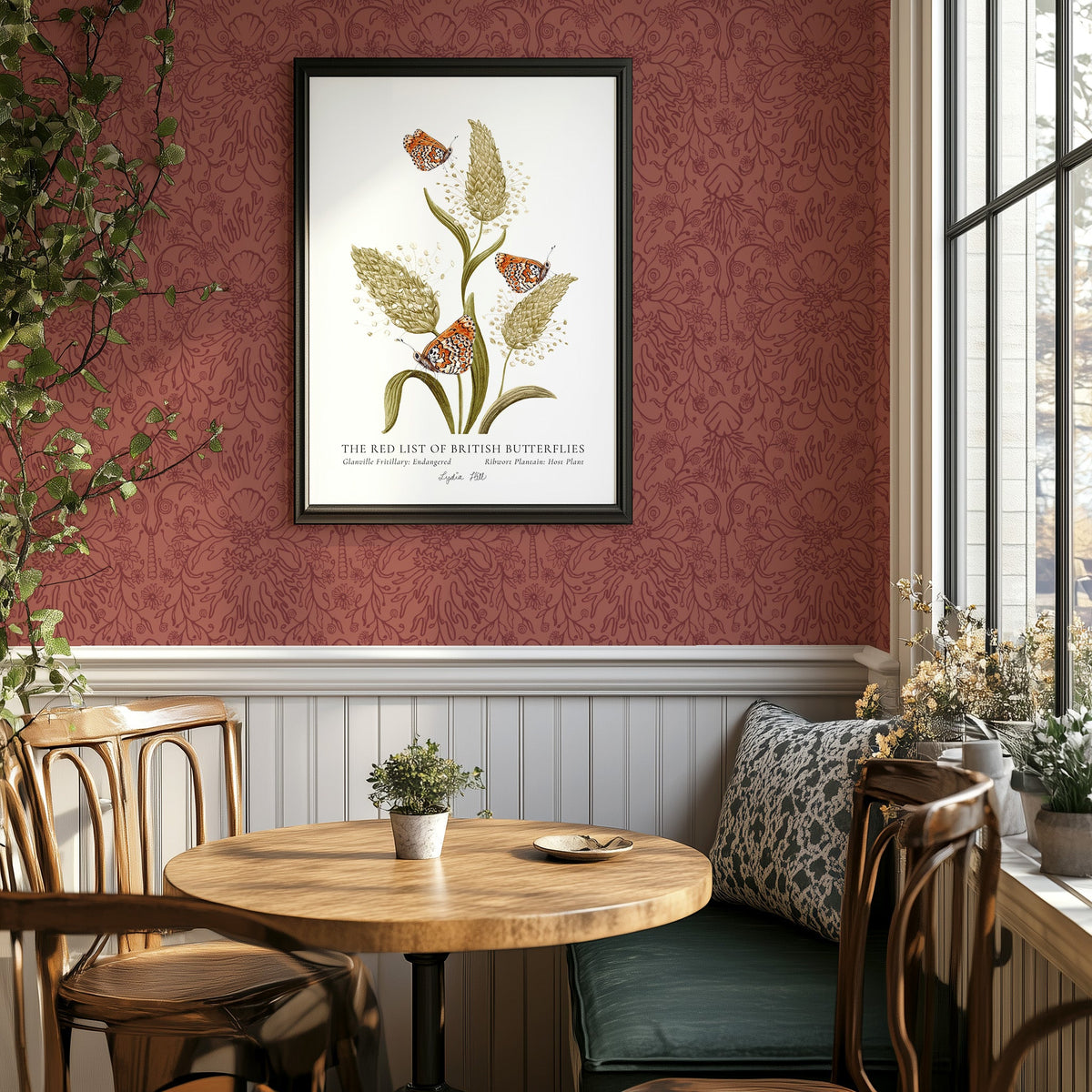 Glanville Fritillary British Butterfly, Heritage Fine Art Archival Print - Lydia Hill Designs