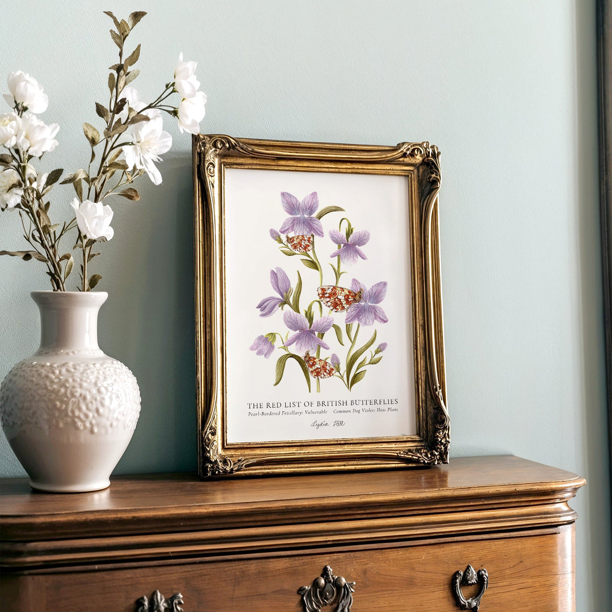 Pearl - Bordered Fritillary British Butterfly, Heritage Fine Art Archival Print - Lydia Hill Designs