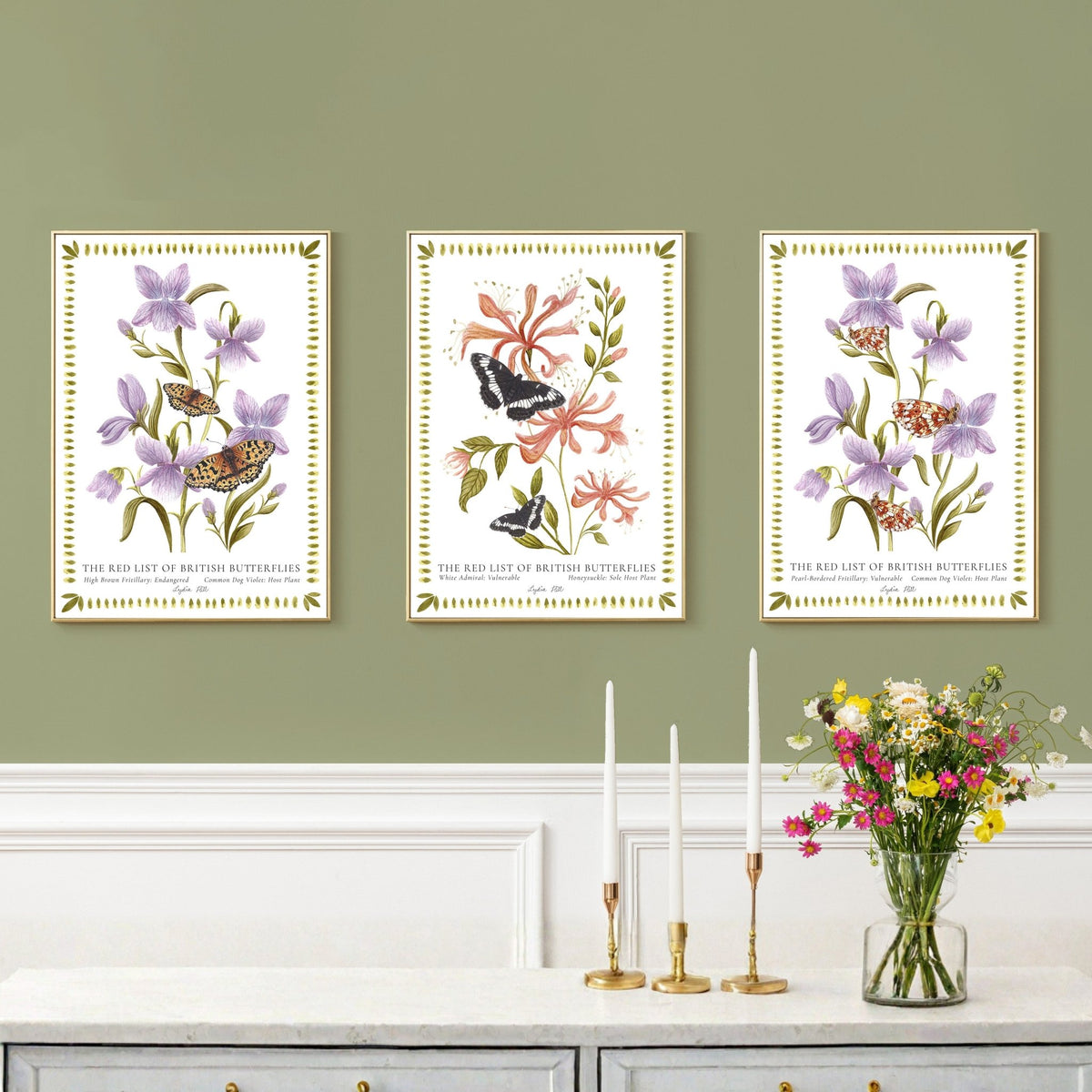 Pearl - Bordered Fritillary British Butterfly, Heritage Fine Art Archival Print - Lydia Hill Designs