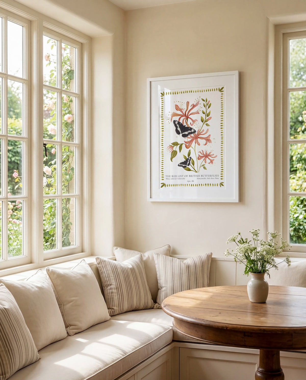 White Admiral Butterfly & Honeysuckle Fine Art Print